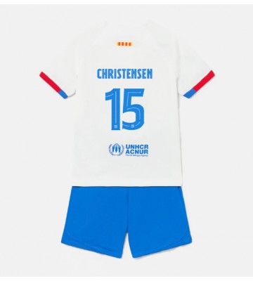 Barcelona Andreas Christensen #15 Replika Babytøj Udebanesæt Børn 2023-24 Kortærmet (+ Korte bukser)